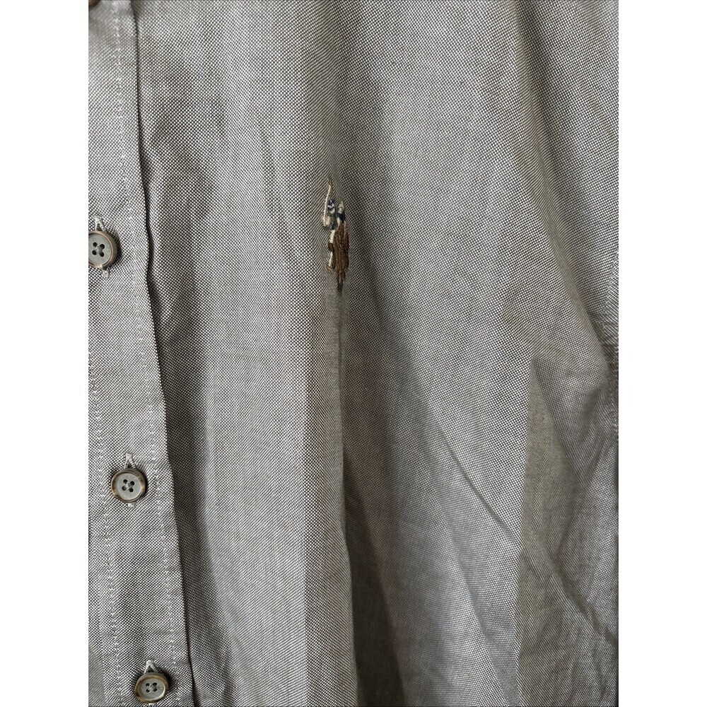U.S. Polo Assn Men’s Size L Gray Button Down Shirt Slim Fit Long Sleeve Casual - Picture 4 of 7